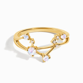 Moonstone Ring - Libra Zodiac Constellation