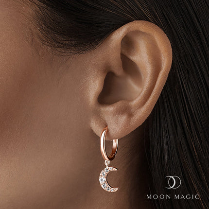 Moonstone Earrings - Celestial Being Hoops