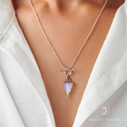 Crescent Moon Crystal Necklace | Amazonite – Azurina