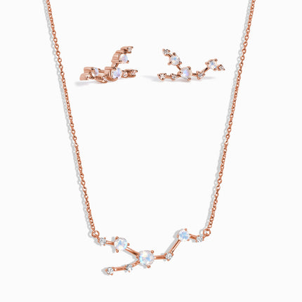 Taurus Zodiac Constellation Necklace & Earrings
