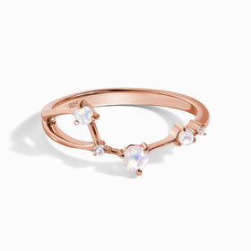 Moonstone Ring - Aries Zodiac Constellation