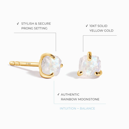 Raw Moonstone Kids Earrings - Unique