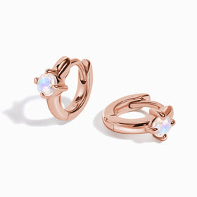 Kids Moonstone Hoops - Bright Light