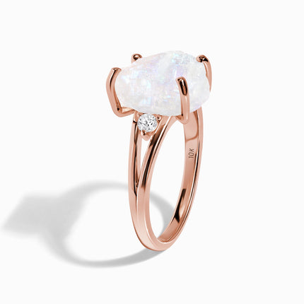 Moonstone Diamond Ring - Raw Beauty