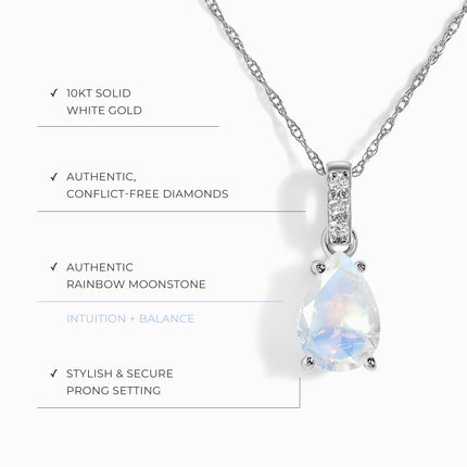 Moonstone Diamond Necklace Sway - June Birthstone