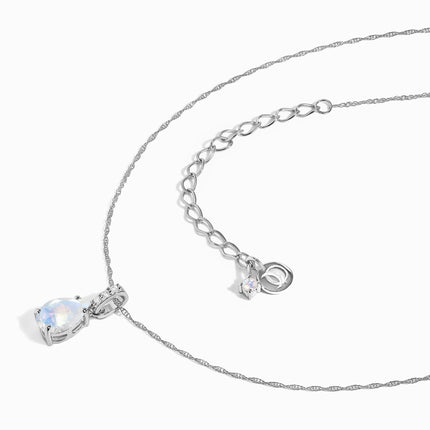 Moonstone Lab Diamond Necklace Sway - June Birthstone