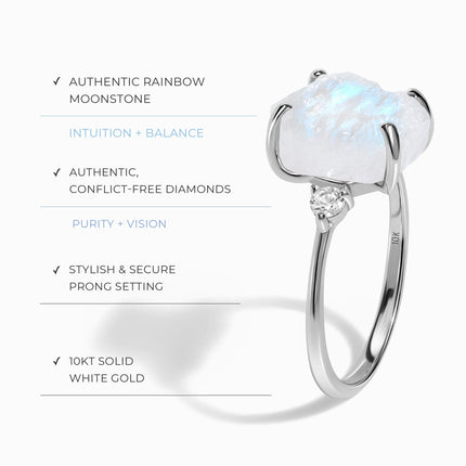 Moonstone Diamond Ring - Raw Allure