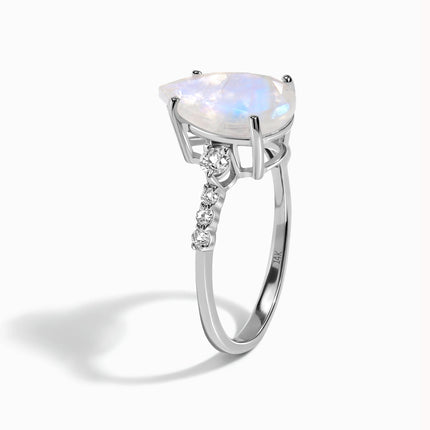 Moonstone Diamond Ring - Queen Of Lustre