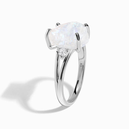 Moonstone Diamond Ring - Raw Beauty