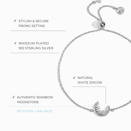 Moonstone White Zircon Bracelet - Lush Luna