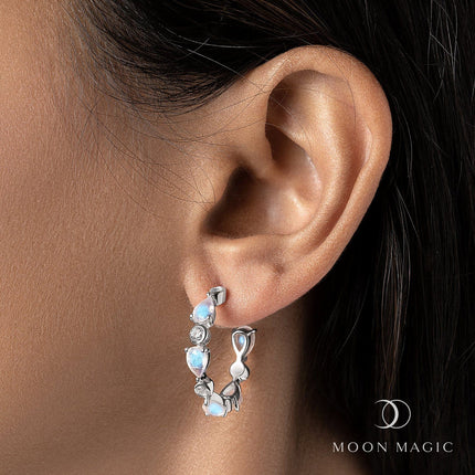Moonstone Earrings - Dashing Hoops