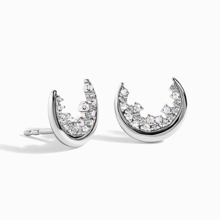 Moonstone White Zircon Earrings - Lush Luna Studs