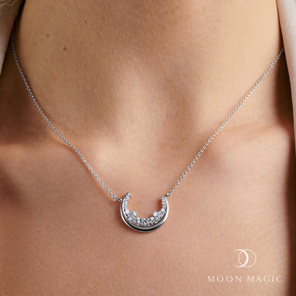 Moonstone White Zircon Necklace - Lush Luna