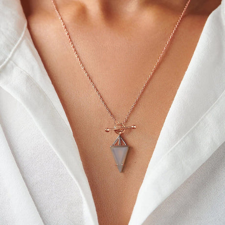 Grey Agate Necklace - Heroine T-Lock
