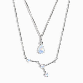Cancer Zodiac & June Birthstone Necklaces