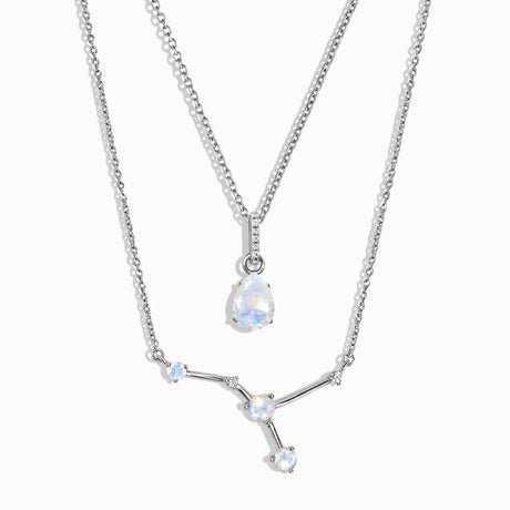 Cancer Zodiac & June Birthstone Necklaces