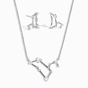 Leo Zodiac Constellation Necklace & Earrings