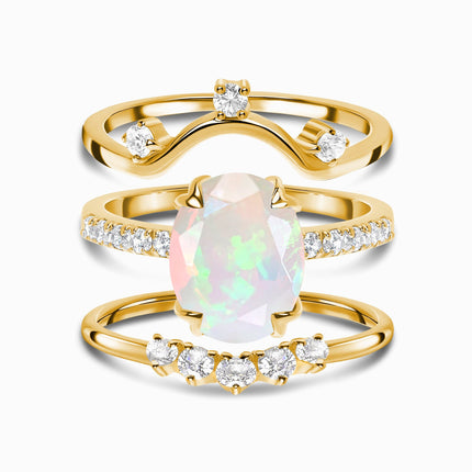 Opal Harlow Ring & Wreath Band & Archer Band