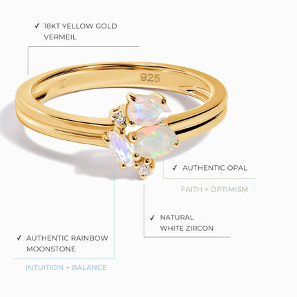 Opal Moonstone Ring - Orion's Fate