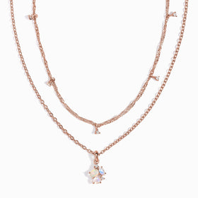 Opal Moonstone Layered Necklace - Orion's Sparkle