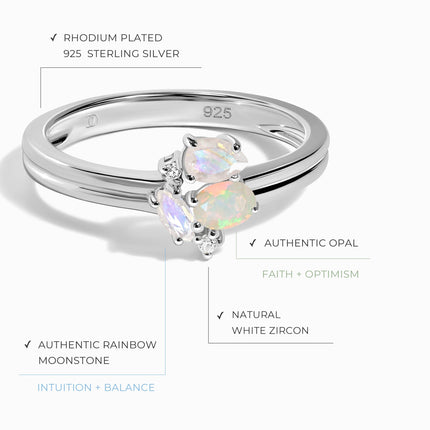 Opal Moonstone Ring - Orion's Fate