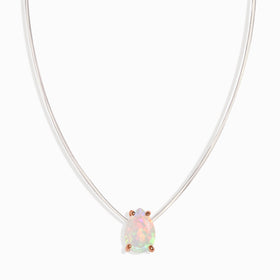 Opal Necklace Floating Sway - October Birthstone