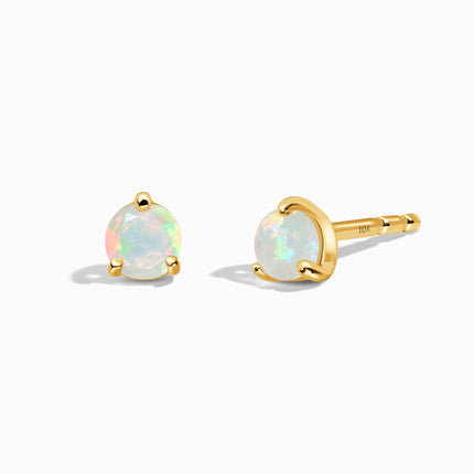 Opal Round Studs - October Birthstone