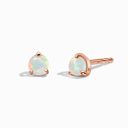 Opal Round Studs - October Birthstone