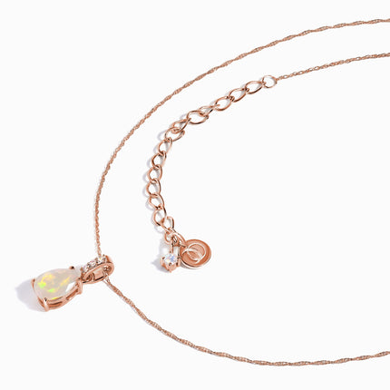 Opal Diamond Necklace Sway - October Birthstone