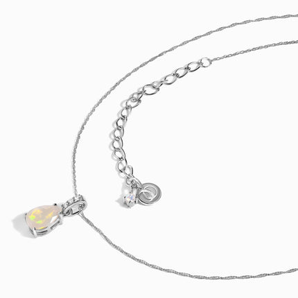 Opal Lab Diamond Necklace Sway - October Birthstone