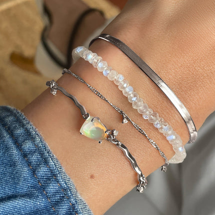 Moonstone & Opal Bracelet Stack - Positive Energy