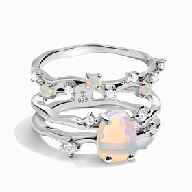 Opal Flow Ring & Opal Stardust Band