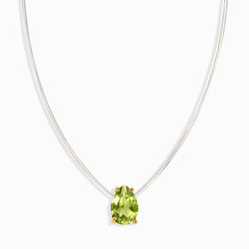 Peridot Necklace Floating Sway - August Birthstone