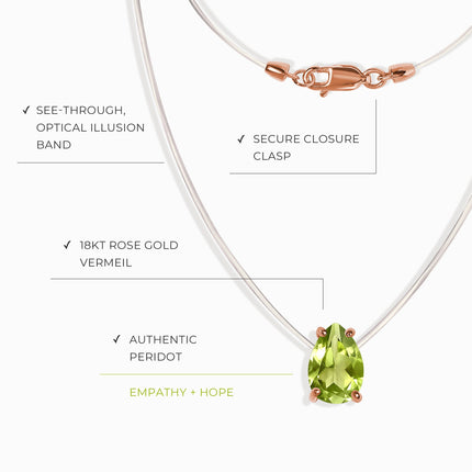 Peridot Necklace Floating Sway - August Birthstone