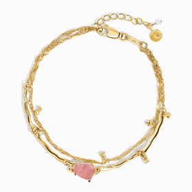 Raw Crystal Bracelet - Flow Rose Quartz