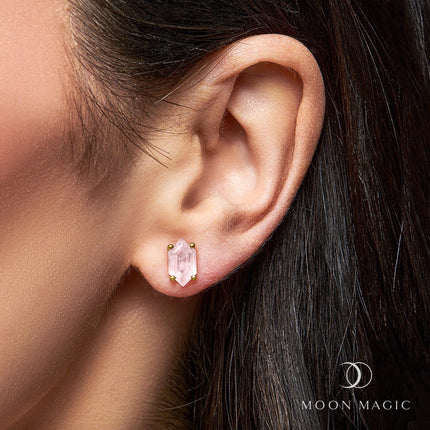 Rose Quartz Earrings - Serenity Studs