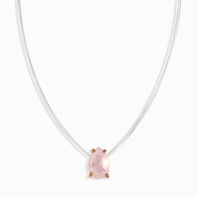 Rose Quartz Necklace - Floating Sway