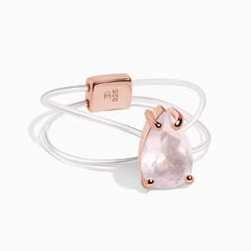 Rose Quartz Ring - Floating Sway