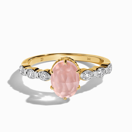 Rose Quartz Diamond Ring - Mirth