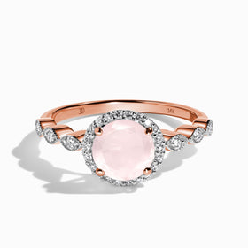 Rose Quartz Lab Diamond Ring - Soulmate