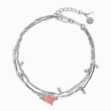 Raw Crystal Bracelet - Flow Rose Quartz