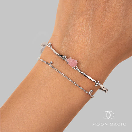 Raw Crystal Bracelet - Flow Rose Quartz