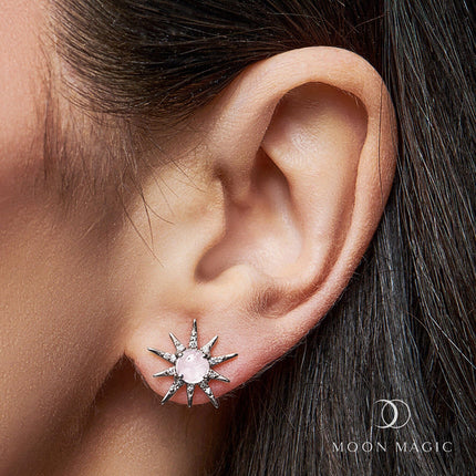 Rose Quartz Earrings - Starlight Studs