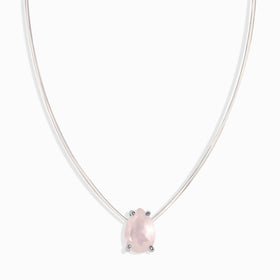 Rose Quartz Necklace - Floating Sway