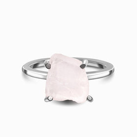 Raw Crystal Ring - Petite Rose Quartz