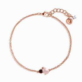 Rose Quartz & Garnet - Toi Et Moi Bracelet