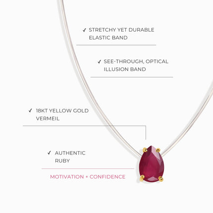 Ruby Necklace Floating Sway - July Birthstone