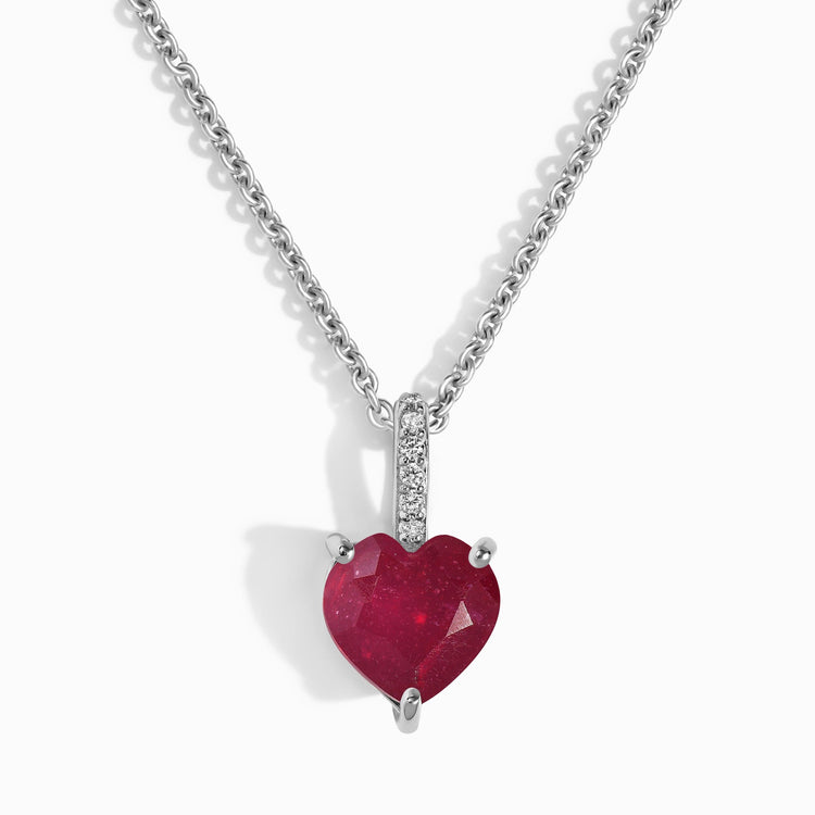 Heart shaped clearance ruby necklace