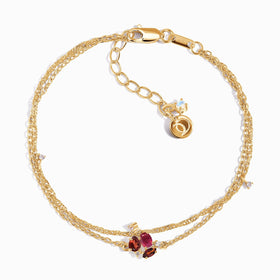 Ruby Garnet Layered Bracelet - Orion's Sparkle