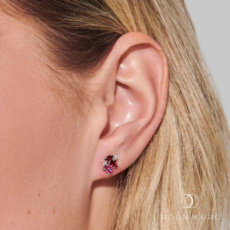 Pink Topaz Garnet Earrings - Orion